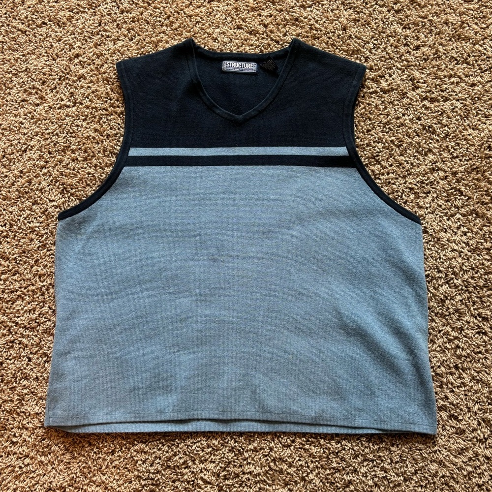 Structure Y2K Striped Skater Colorblock Preppy Boxy Casual Basics Sweater Vest